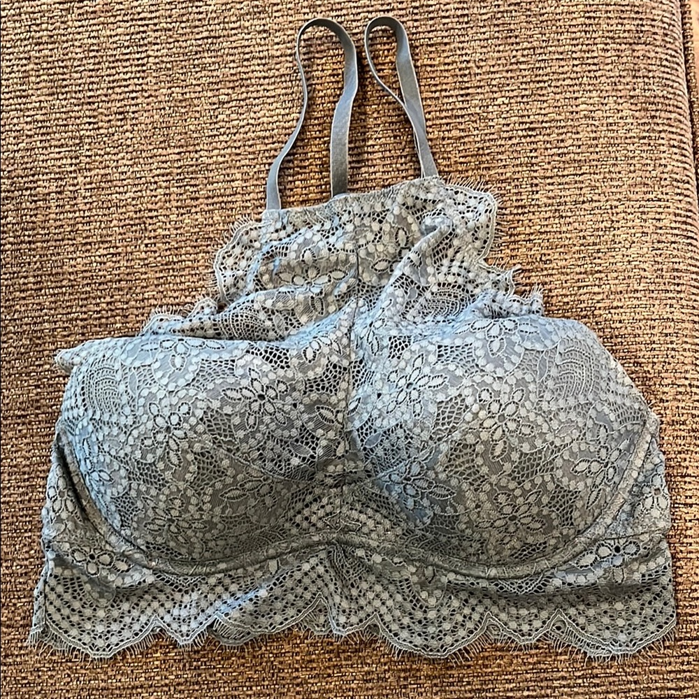 Victoria's Secret Gray Blue Lace Bra
